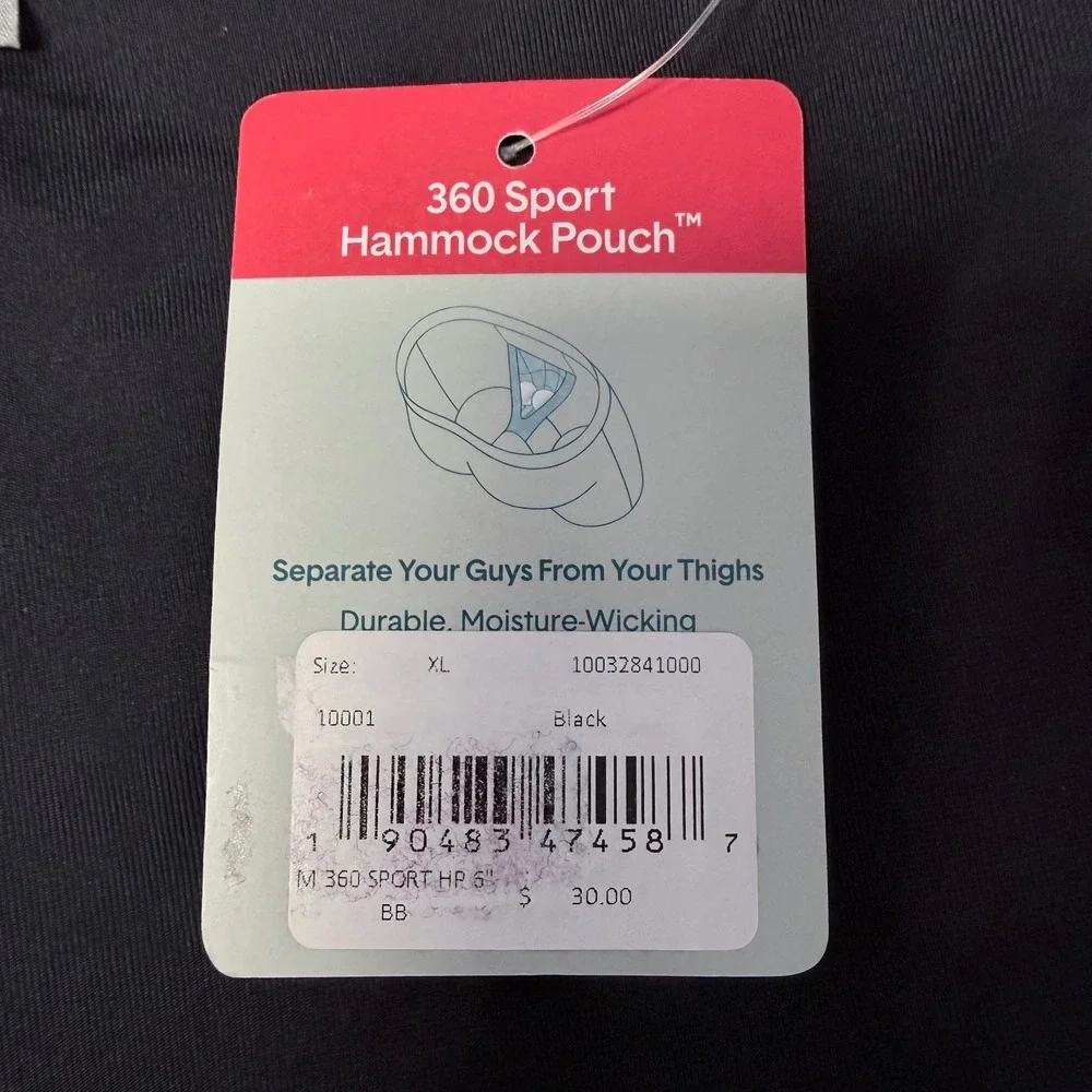 Tommy‎ John Mens XL Black 360 Sport Hammock Pouch 6